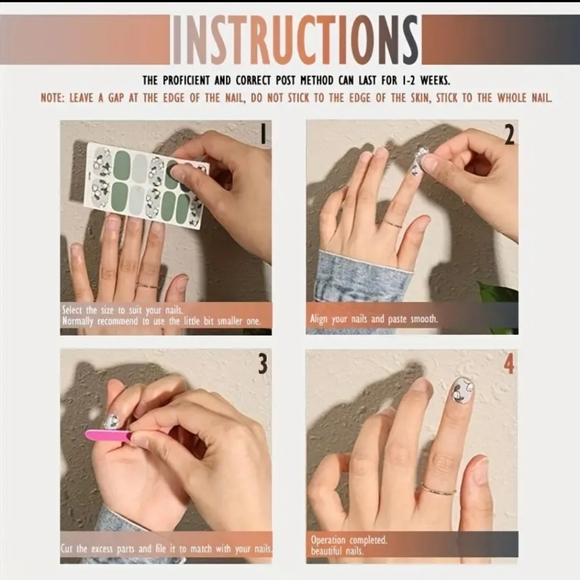 2 Sets of Color polish wraps😍 Pink Marble & Blue galactic starry night - Picture 6 of 6